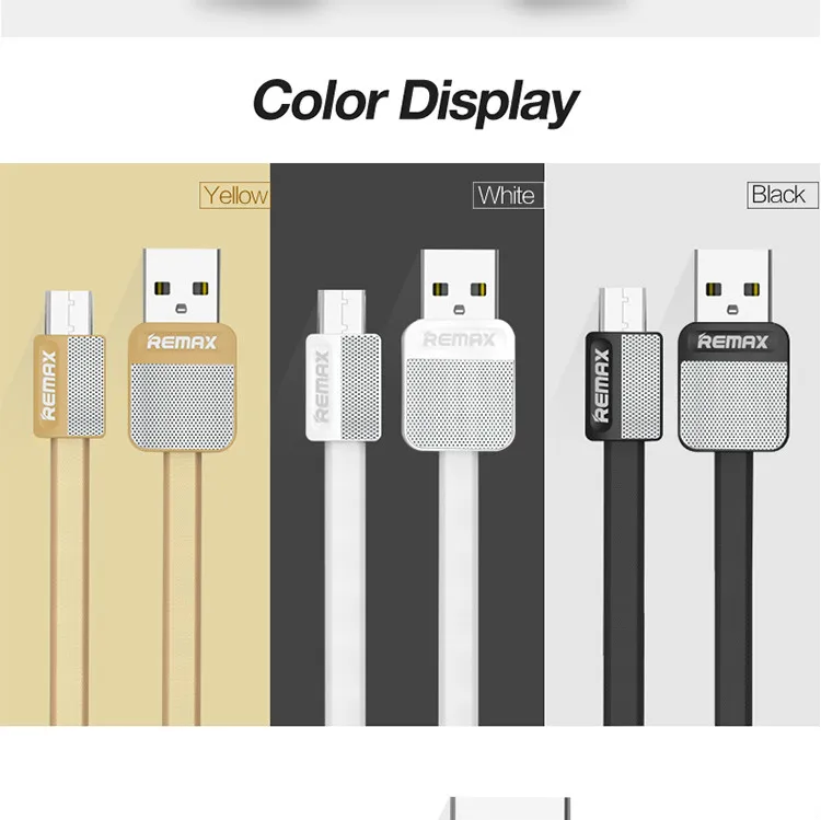

Remax 1m Data Cable Charge Micro USB IOS Type C Metal Charging Cable 2.4A Durable Fast Charger Cable For Iphone Huawei