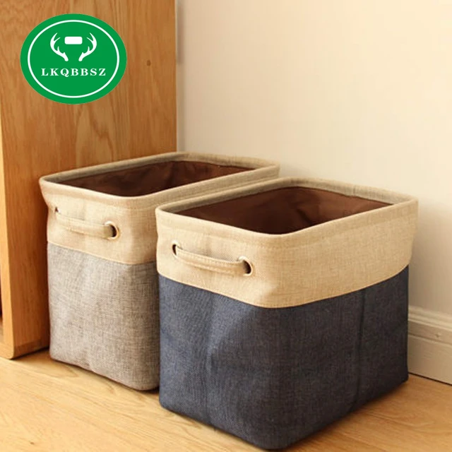 Linen Desk Storage Box Jute Holder Jewelry Cosmetic Stationery Linen Desk Storage Box Jute Holder Jewelry Cosmetic Stationery Organizer Case Luggage Home Clothes