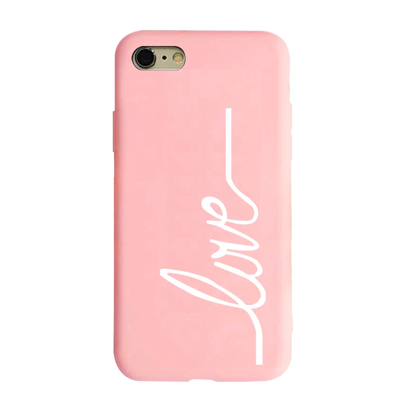 Силиконовый чехол для iPhone X XR XS Max 7 8 Plus 6s plus 5S SE 6 6s love cover для samsung Galaxy S9 plus S8 S6 S7 edge Coque - Цвет: love 5 pink case