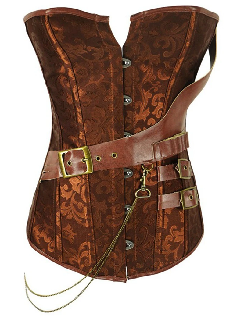 A2230 Corsets and Bustiers Steampunk Fashion Plus Size Steampunk Brown