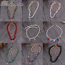 Dvacaman модные богемные природы каменные Подвесные Украшения Бусы звенья цепи Морская раковина колье сексуальное простое ожерелье для женщин