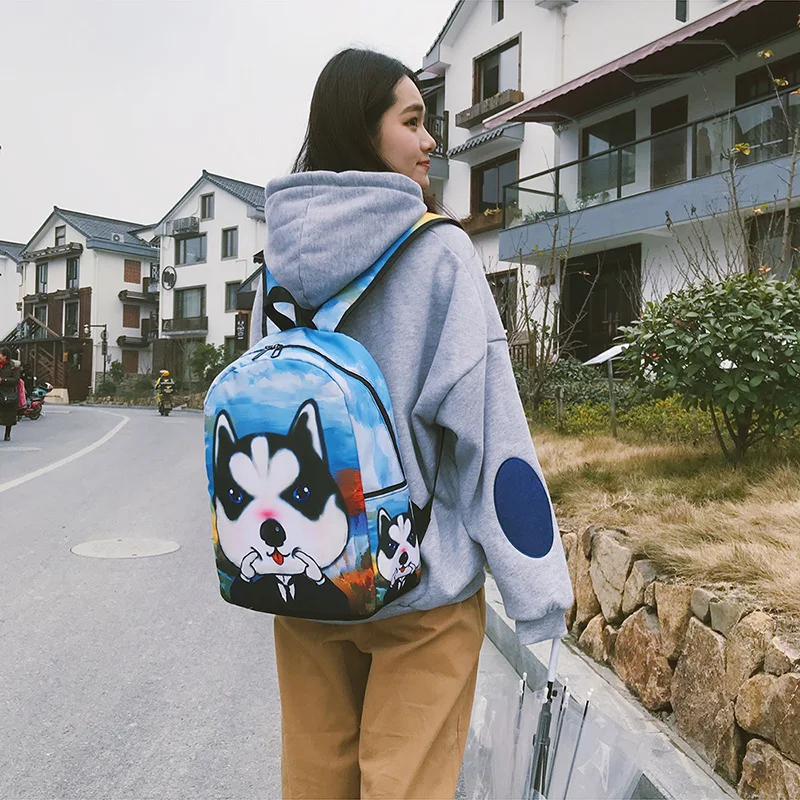 Menghuo New Women Backpacks Girls School Bag 3D Cartoon Cat School Backpack Bag For Girls Printing Backpack Travel Bags Mochilas (48)