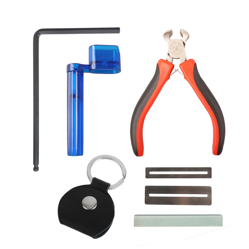 

6-in-1 Guitar Repairing Tool Kit Set String Winder Puller + Wrench + String Cutter + Pick Bag + Fret Wire Sanding