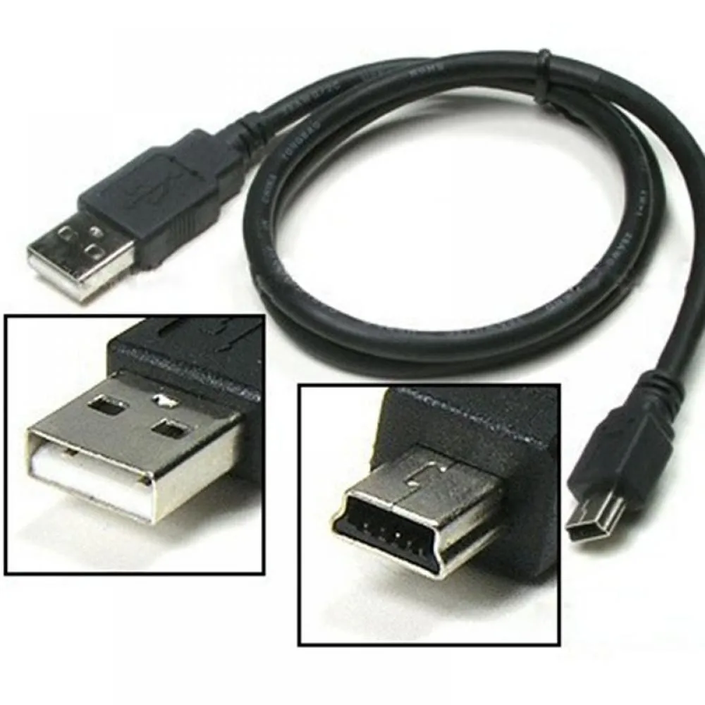 1000 pcs 1 m usb Mini 5 Pin B Data Charger pengisian Kabel ...