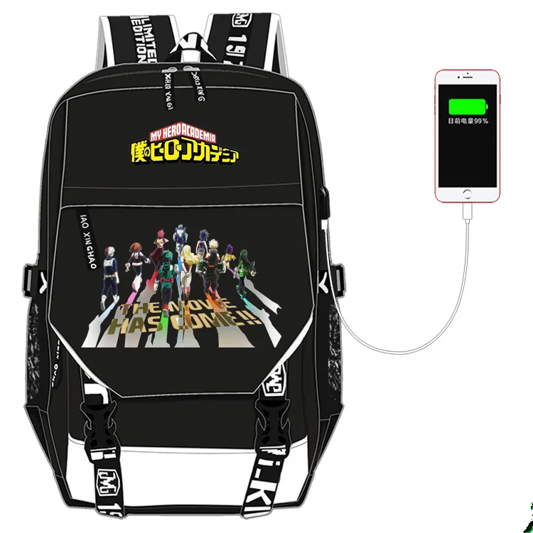 Boku no hero Academy рюкзак Многофункциональный USB зарядка школьный рюкзак My hero Academy аниме сумка на плечо для ноутбука дорожные сумки подарок - Цвет: C