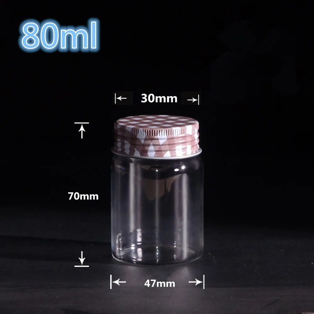 80ml Glass Bottles Screw Cap Silicone Stopper Leakproof Empty Jars