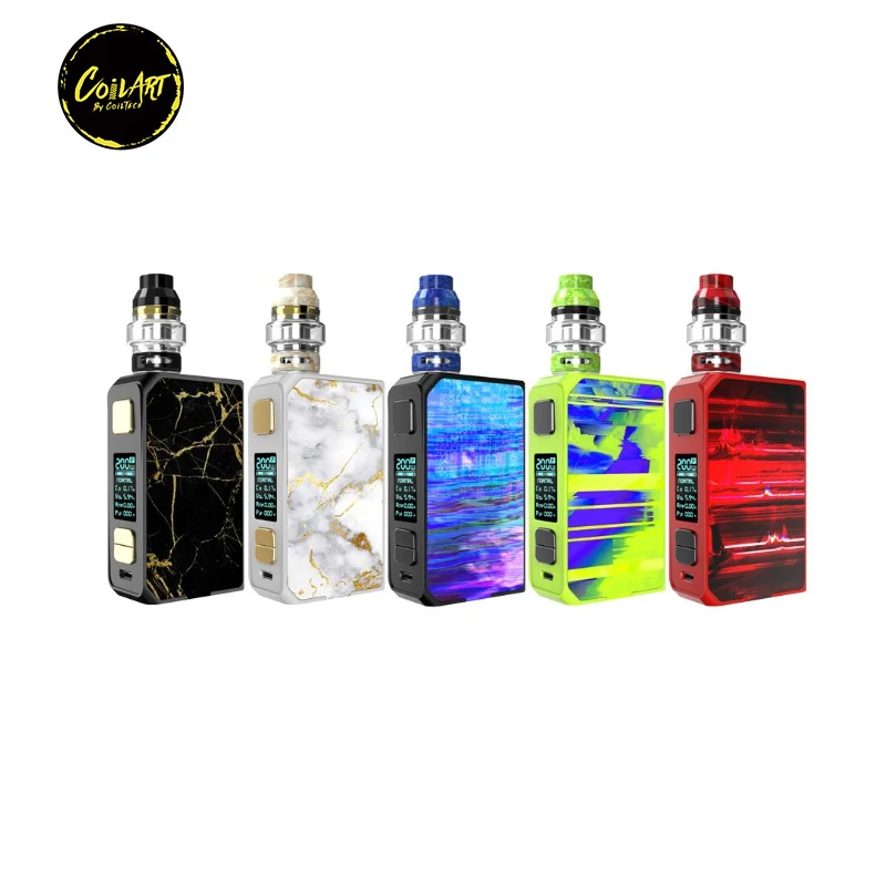 

Electronic Cigarettes Coilart Lux 200 Kit Dual Battery TC Box Mod Vape Kit with Coilart Lux Resin Tank Mesh Coil Vaporizer kit