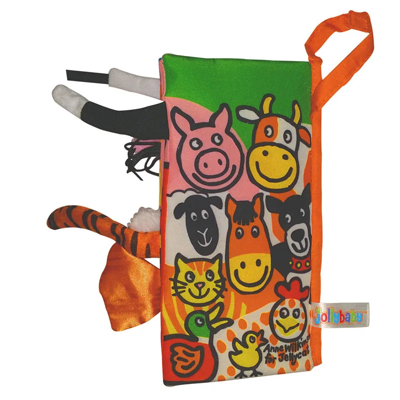 Jollybaby Animal Baby Toys Infant Kids Cloth Books Early Learning Education Unfolding Activity Story Book YJS Dropship