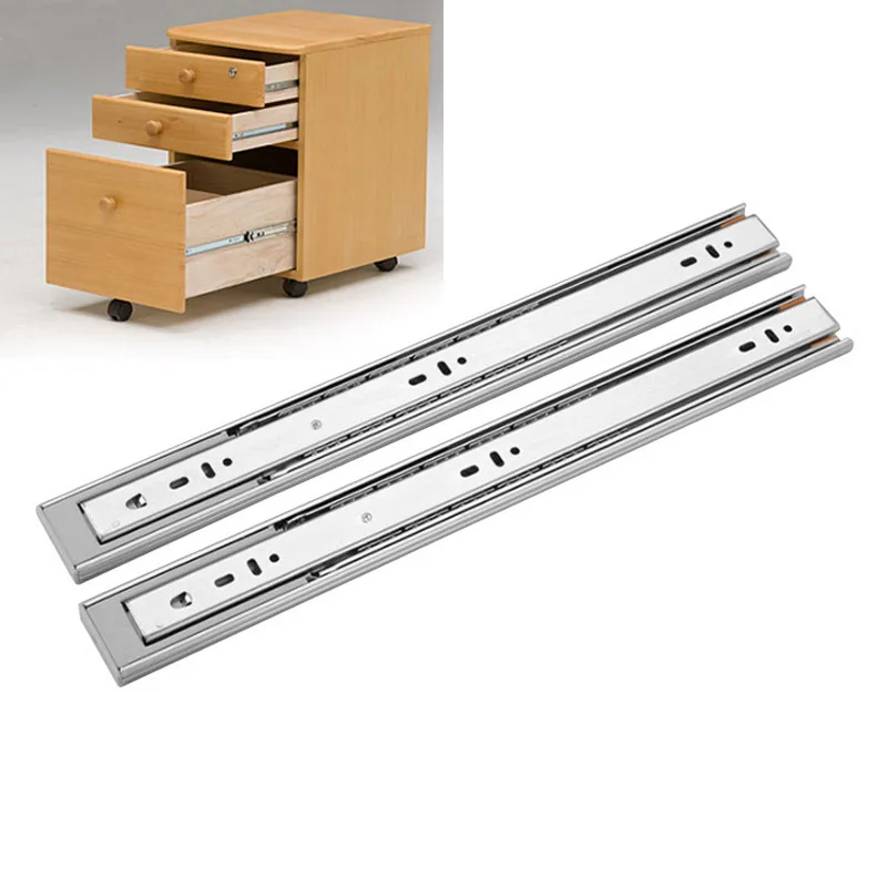 2pcs Stainless Steel Buffer Mute Drawer Slides 10 22 Drawer Track Rail Sliding Three Section Cabinet Slides Furniture Hardware Slides Aliexpress