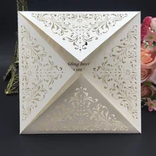 Новая мода Стиль Свадьба Лазерная Обработка карты на заказ лазерная резка, для свадьбы Пригласительные открытки