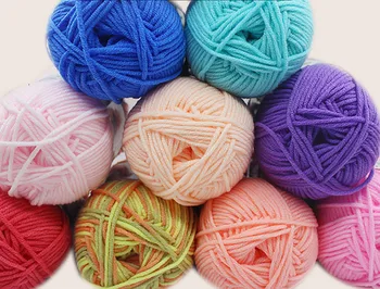 

10pcs 50gram 120meter Milk fiber Cotton Hand Knitting Yarn Colorful Soft Knitting Yarn 3 or 4mm crochet For Scarves sweaters