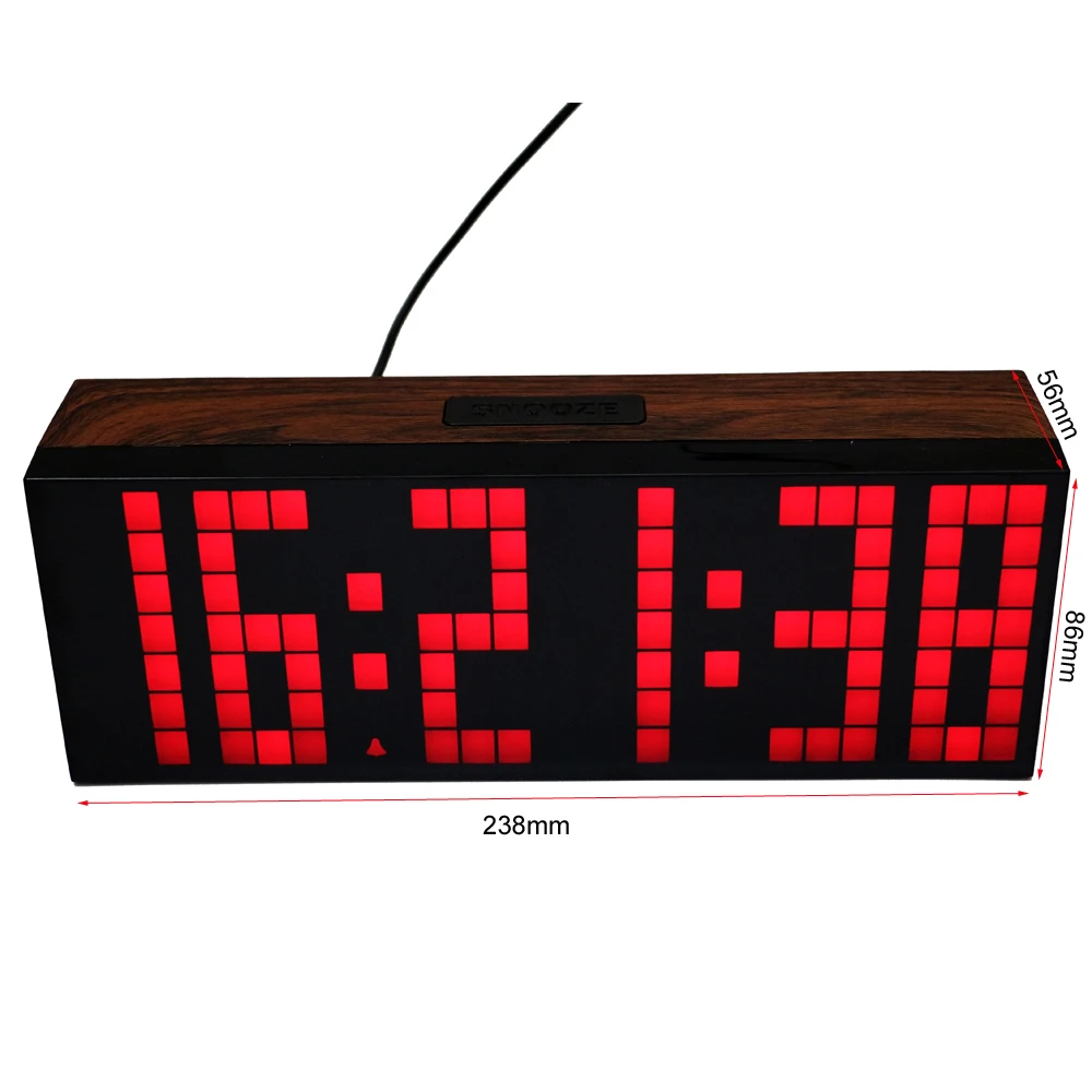 Большой цифровой светодиодный дисплей Многофункциональный Будильник для спальни настольные часы с мягким ночным светильник