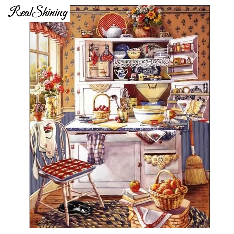 

Needleworks 5d Diy Diamond Painting Cross Stitch Kitchen Kitchenware Diamond Embroidery Full Square Mosaic art FS3407