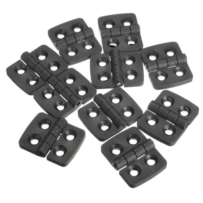 Beste Mayitr 10 STKS Zwart Mini Plastic Deur Lager Butt Scharnieren Kast Lade Sieraden Doos Scharnier Voor Meubels Hardware