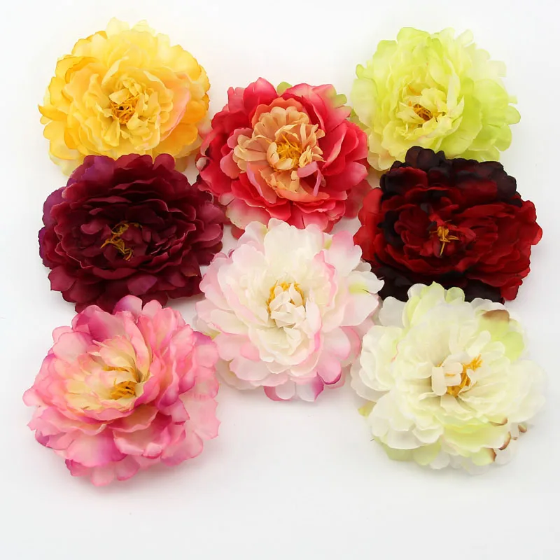 5PCS DIY Big Size Artificial Silk Simulation Peony Flowers Head For