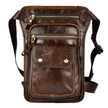 Оригинальная Кожаная многофункциональная Мужская модная повседневная сумка через плечо, дизайнерская поясная сумка с ремнем, сумка для ног 838-c