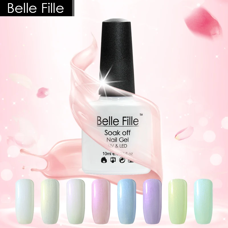 

Belle Fille Shell 10ml Shell Gel Nail Polish 12 Pearl White Colors for Beach Seashell Gel Nail Polish Manicure Varnish UV LED