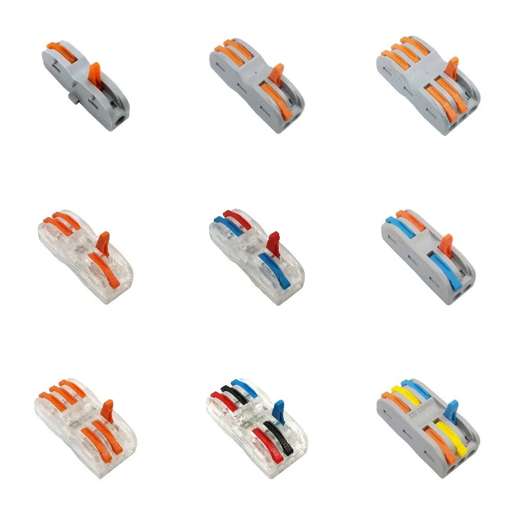 

25-100Pcs Wire Connector terminal WAGO mini fast Connectors,Universal Compact cable Connector SPL-1 SPL-2 SPL-3 Terminal Block