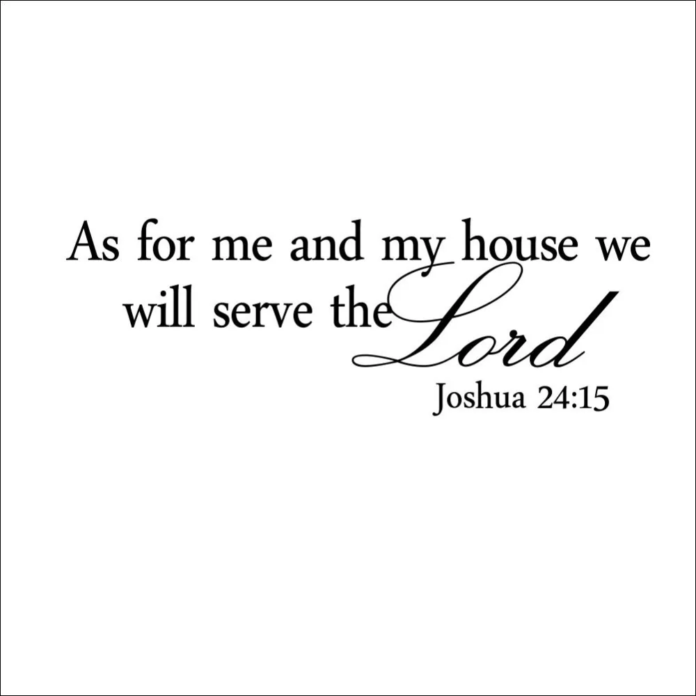 We Will Serve The Lord Christian Wall Paper Decals vintage kitchen Bedroom Living Room Wall Sticker Home decoration