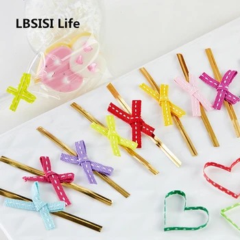 

LBSISI Life 100pcs 8cm Bowknot Packing Sealing Wire Bakery Packing Sealing Bread Cake Decoration Wire Twist Tie