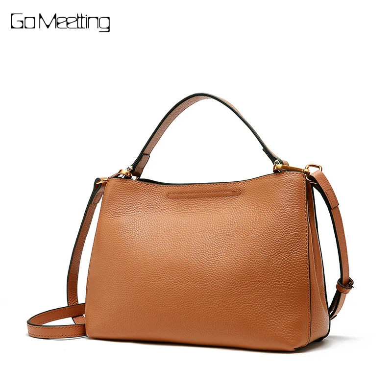 

Go Meetting Fashion Soft Real Genuine Leather Women Handbag Elegant Ladies Shoulder Bag Messenger bags Purse Satchel Sac a Main