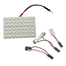 Хорошая 48 SMD Янтарная Панель Светодиодная Автомобильная T10 BA9S купольная гирлянда для интерьера лампа w5w c5w t4w автомобильный светильник для парковки D020