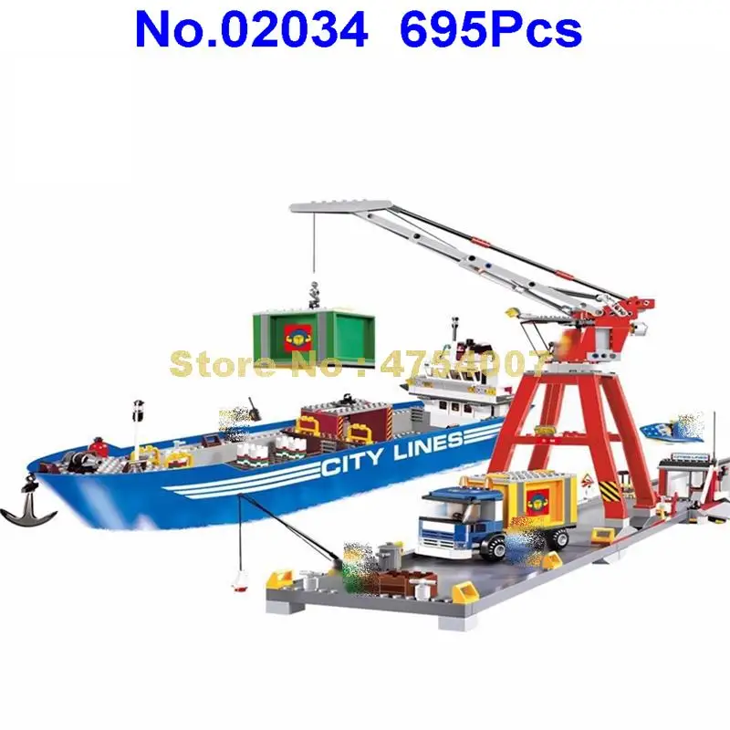 

695pcs city series super cargo port terminal building block 7994 Toy