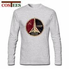 Camiseta con emblema de cohete CCCP primavera otoño 2018 para hombre, Camiseta de cuello redondo de algodón de la Unión Soviética de la URSS, para hombres, camiseta de Moscú de manga corta