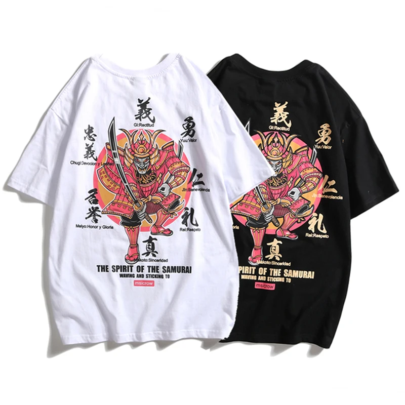 HISTREX японского самурая кандзи печатных высокое качество для мужчин футболка Harajuku уличная забавная модная мужская летняя плюс MKY5I