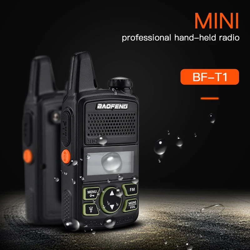 BAOFENG BF T1 Walkie Talkie мини двухстороннее радио UHF 400 470 мГц 20CH Портативный Хэм CB фонарик fm