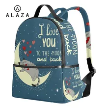 ALAZA Love Backdrop с милыми принтами кошек и Луны, женский рюкзак для путешествий, детский школьный рюкзак для девочек, рюкзак для книг