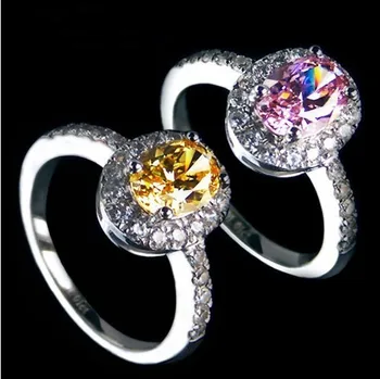 

2 CT Pure 14Karat Gold Pink Oval Shape Terrific Fine Diamond Women Wedding Ring Fashion Wedding Jewelry Accessories