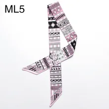 Star of You Color Match Fashion Style New Arrival Print Lady Silk Twilly Scarves Bags Scarf Small Ribbon Hair Band Bandeaus BD19