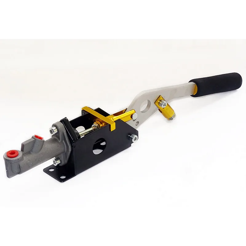 Universal Car Hydraulic Handbrake Vertical & Horizontal 25cm Rally Racing E-Brake Lever Device Master Cylinder Gold
