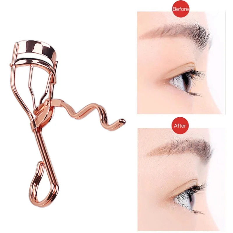 

Rose Gold Eyelash Curler Lasting Durable Carbon Steel Double-line Handle Eyelash Curler Eyelash Clip Beauty Makeup Tools 2019