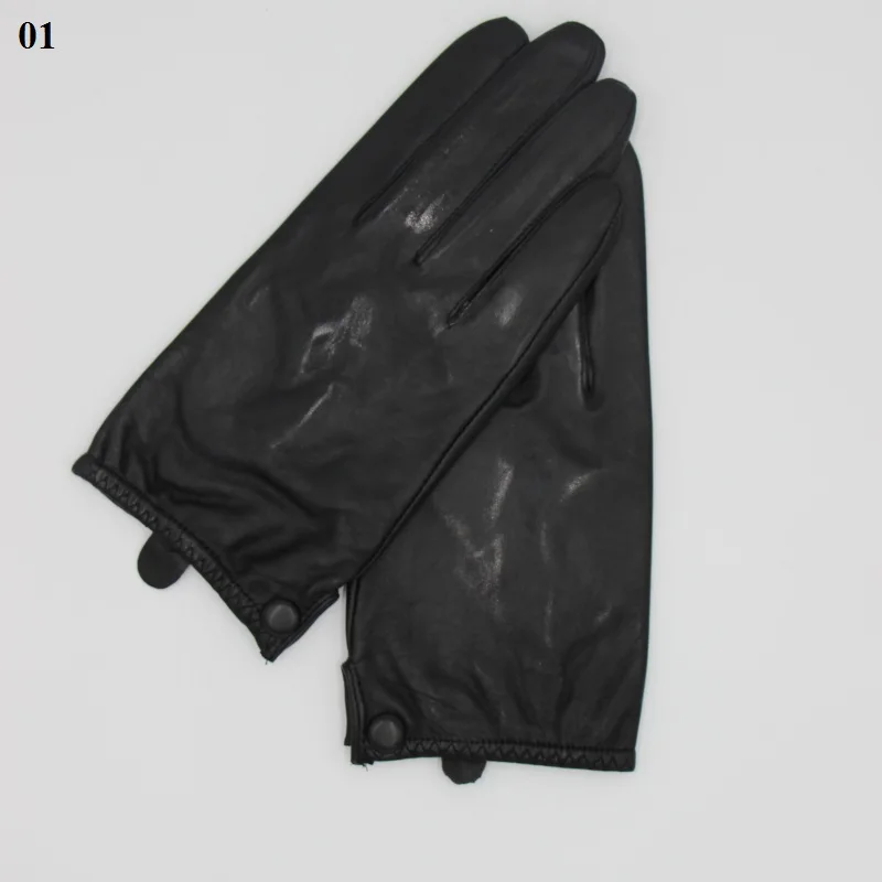 Осень зима новые мужские перчатки из натуральной кожи sheekskin кожа кнопка черный коричневый теплые модные повседневные для вождения Harppihop