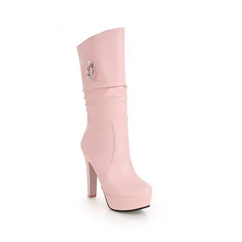 

The wind new fashion high heels waterproof Taiwan 40-2018 barrel female boots tide of 43, 1898