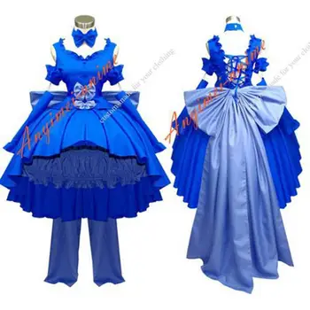 

Anime Chobits Freya Dark Chii Bule Dress Cosplay Costume Custom-made[G549]