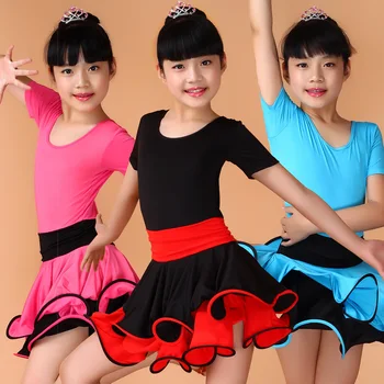 

Students Children Kid Latin Dancewear Competition Dancing Clothing Girl Dance Costume Child Latin Ballet Dance Dresses For Girls