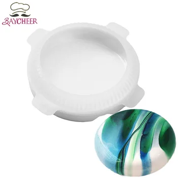 

Baycheer Round Shaped Cake Non-Stick White Silicone Mold With Transparent Ring For Mousse Muffin Baking Bakeware