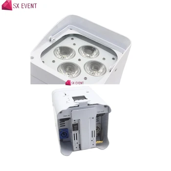 

Wedding Lighting Built in 2.4G Transceiver Rechargeable Wireless DMX Battery Powered Par Can 6in1 RGBWA+UV 4*18w LED Uplighting