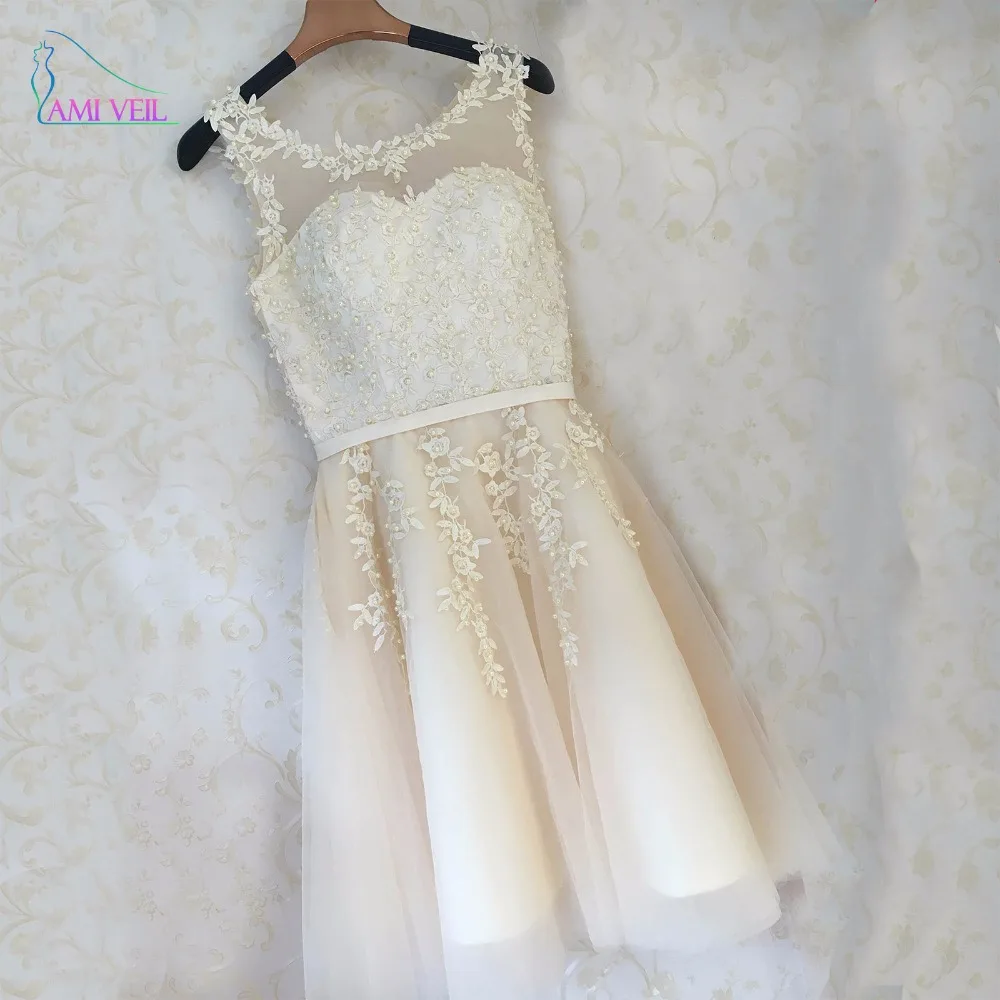 Buy Robe De Soiree Champagne Beading Red Lace Cheap