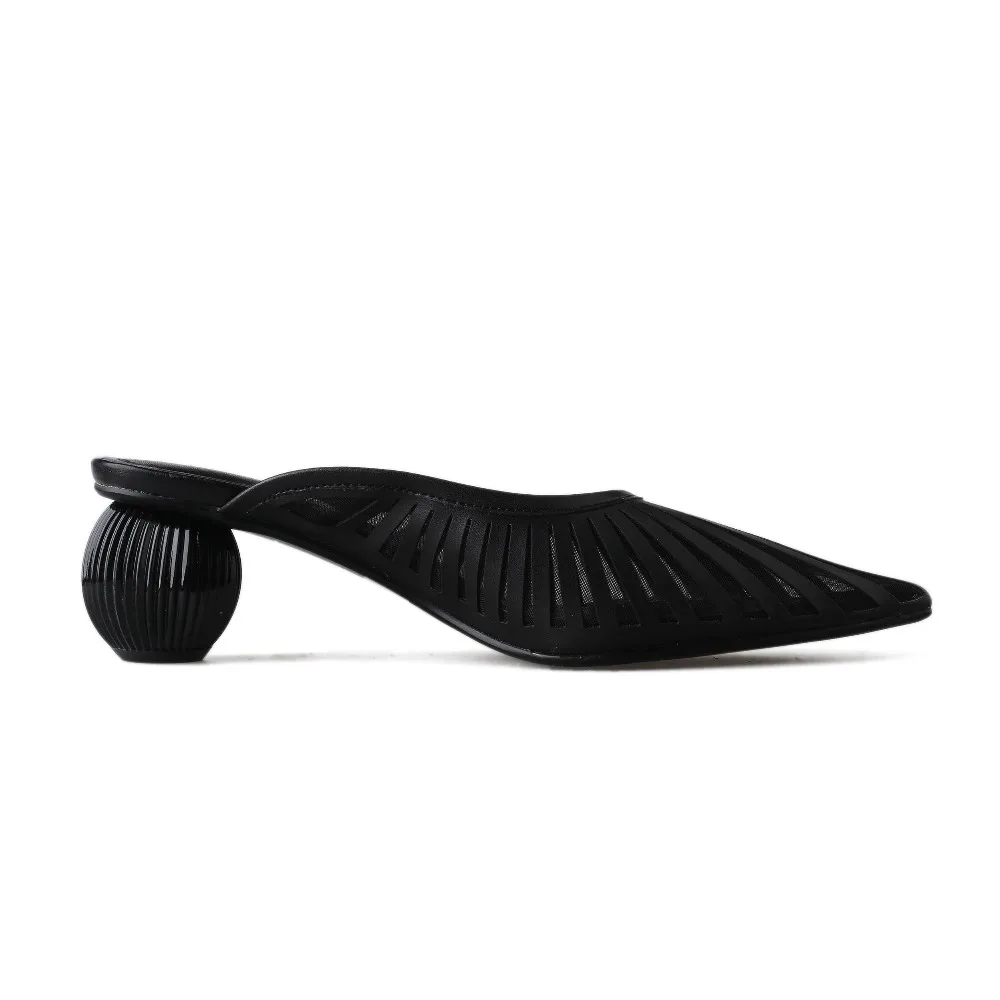 Krazing Pot/Дизайнерские шлёпанцы без шнуровки; европейский дизайн; необычный стиль; средний каблук; острый носок; элегантные вечерние туфли-лодочки с петлей на пятке; L55