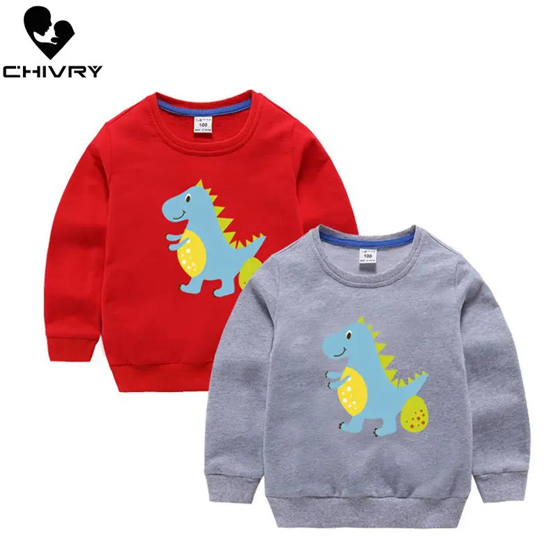 

Children Hoodies Sweatshirt 2019 Spring Autumn Boys Girls Cartoon Dinosaurs Print Sweatshirts Cotton O-neck Kids Tops Sweatshirt