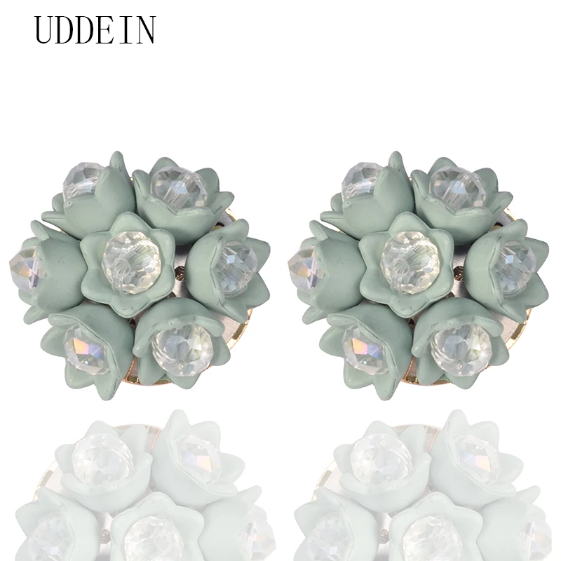

UDDEIN New flower earring for women party jewelry handmade crystal flower earrings wedding bridal accessories Charm Dangles