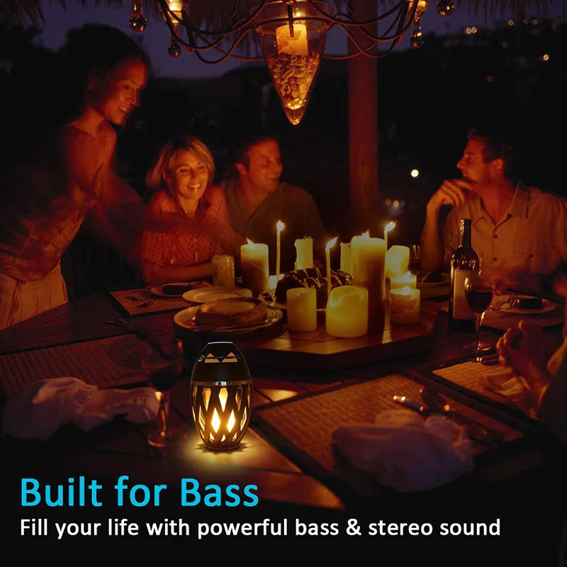 Bluetooth SpeakerLED Flame Light Wireless