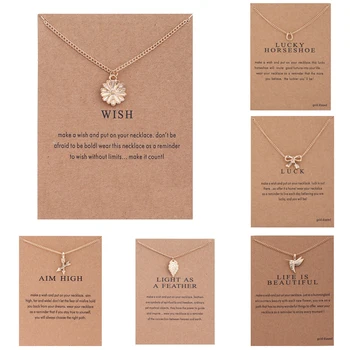 

Vintage Bone Clavicle Pendant Necklace Wish SunFlower Bow Choker Necklaces Jewelry For Women Ladies Girls Mother's Day Gift