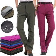 Для женщин толстые теплые флисовые брюки Водонепроницаемый с защитой от ветра флис теплый для занятия спортом на свежем воздухе, Охота Брюки