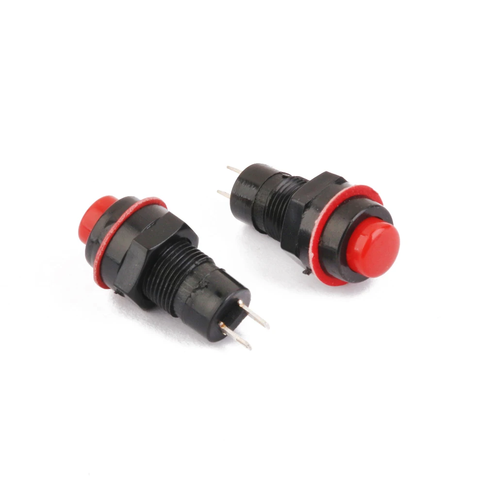 10 X Car Boat Locking Dash ON-OFF Push Button 2-Pin Latching Switch Red