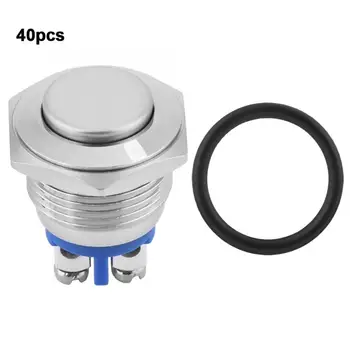 

Push Button Switch 40pcs 16mm Metal Waterproof Momentary Push Button Switch Auto Reset High Head 2-Pin wireless switch